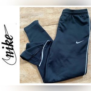 Nike Youth Large (14-16) Unisex‎ Black Poly Zippered Ankle Athletic Joggers